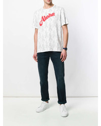 T-shirt girocollo stampata bianca e rossa di Paul Smith