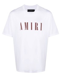 T-shirt girocollo stampata bianca e rossa di Amiri