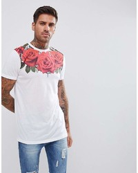 T-shirt girocollo stampata bianca e rossa di Asos