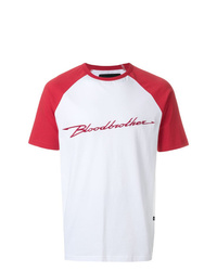 T-shirt girocollo stampata bianca e rossa di Blood Brother