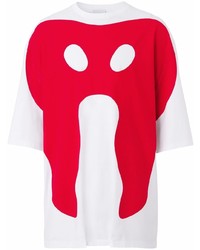 T-shirt girocollo stampata bianca e rossa di Burberry