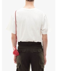 T-shirt girocollo stampata bianca e rossa di JW Anderson