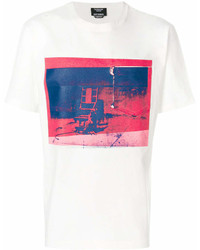 T-shirt girocollo stampata bianca e rossa di Calvin Klein
