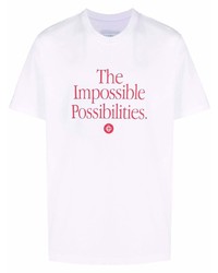T-shirt girocollo stampata bianca e rossa di Casablanca