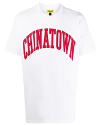 T-shirt girocollo stampata bianca e rossa di Chinatown Market