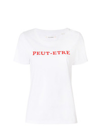 T-shirt girocollo stampata bianca e rossa di Chinti & Parker
