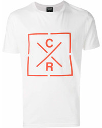 T-shirt girocollo stampata bianca e rossa di CHRISTOPHER RAEBURN