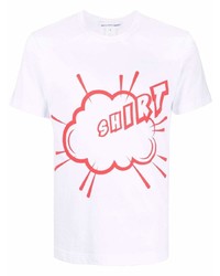 T-shirt girocollo stampata bianca e rossa di Comme Des Garcons SHIRT