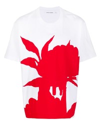 T-shirt girocollo stampata bianca e rossa di Craig Green