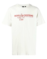 T-shirt girocollo stampata bianca e rossa di Deus Ex Machina