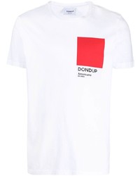 T-shirt girocollo stampata bianca e rossa di Dondup