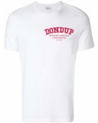 T-shirt girocollo stampata bianca e rossa di Dondup