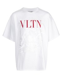 T-shirt girocollo stampata bianca e rossa di Doublet