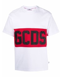 T-shirt girocollo stampata bianca e rossa di Gcds