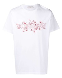 T-shirt girocollo stampata bianca e rossa di Givenchy