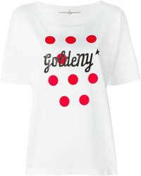 T-shirt girocollo stampata bianca e rossa di Golden Goose Deluxe Brand