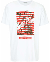 T-shirt girocollo stampata bianca e rossa di GUILD PRIME