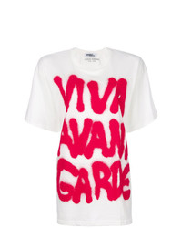 T-shirt girocollo stampata bianca e rossa di Jeremy Scott