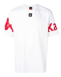 T-shirt girocollo stampata bianca e rossa di Kappa