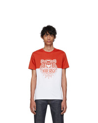 T-shirt girocollo stampata bianca e rossa di Kenzo
