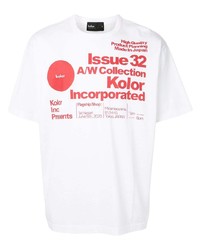 T-shirt girocollo stampata bianca e rossa di Kolor