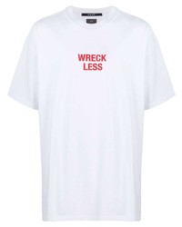 T-shirt girocollo stampata bianca e rossa di Ksubi