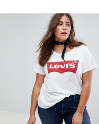 T-shirt girocollo stampata bianca e rossa di Levi's Plus