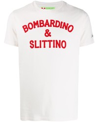 T-shirt girocollo stampata bianca e rossa di MC2 Saint Barth