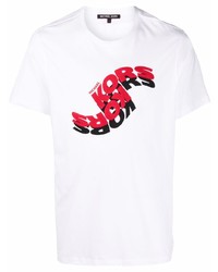 T-shirt girocollo stampata bianca e rossa di Michael Kors