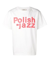 T-shirt girocollo stampata bianca e rossa di Misbhv