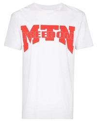 T-shirt girocollo stampata bianca e rossa di Motherlan