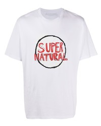 T-shirt girocollo stampata bianca e rossa di Neil Barrett