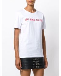 T-shirt girocollo stampata bianca e rossa di Manokhi