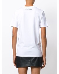 T-shirt girocollo stampata bianca e rossa di Manokhi