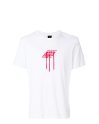 T-shirt girocollo stampata bianca e rossa di Omc