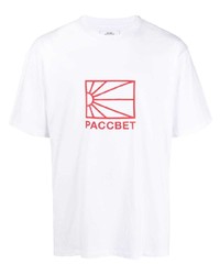 T-shirt girocollo stampata bianca e rossa di PACCBET