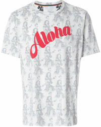 T-shirt girocollo stampata bianca e rossa di Paul Smith