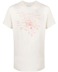 T-shirt girocollo stampata bianca e rossa di Paura