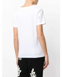 T-shirt girocollo stampata bianca e rossa di Chinti & Parker