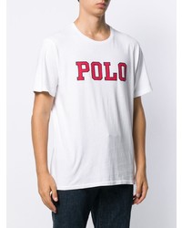 T-shirt girocollo stampata bianca e rossa di Polo Ralph Lauren