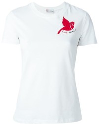 T-shirt girocollo stampata bianca e rossa di RED Valentino