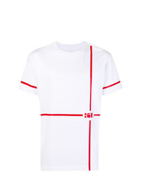 T-shirt girocollo stampata bianca e rossa di RtA