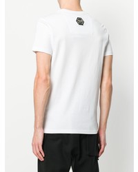 T-shirt girocollo stampata bianca e rossa di Philipp Plein