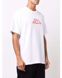T-shirt girocollo stampata bianca e rossa di GALLERY DEPT.
