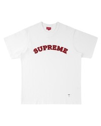 T-shirt girocollo stampata bianca e rossa di Supreme