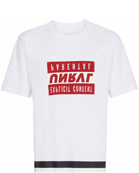 T-shirt girocollo stampata bianca e rossa