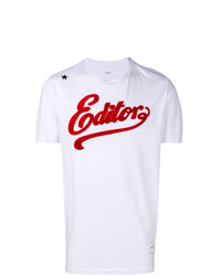 T-shirt girocollo stampata bianca e rossa di The Editor