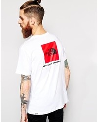 T-shirt girocollo stampata bianca e rossa di The North Face