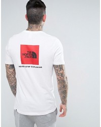 T-shirt girocollo stampata bianca e rossa di The North Face