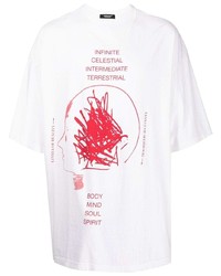 T-shirt girocollo stampata bianca e rossa di UNDERCOVE